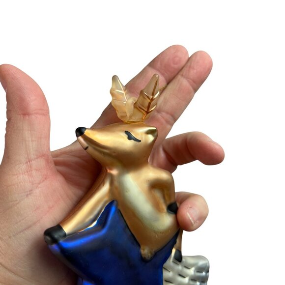 VTG Pottery Barn Reindeer Blown Glass Ornaments 1998 Set of 8 Comet Vixen Cupid - Picture 8 of 12